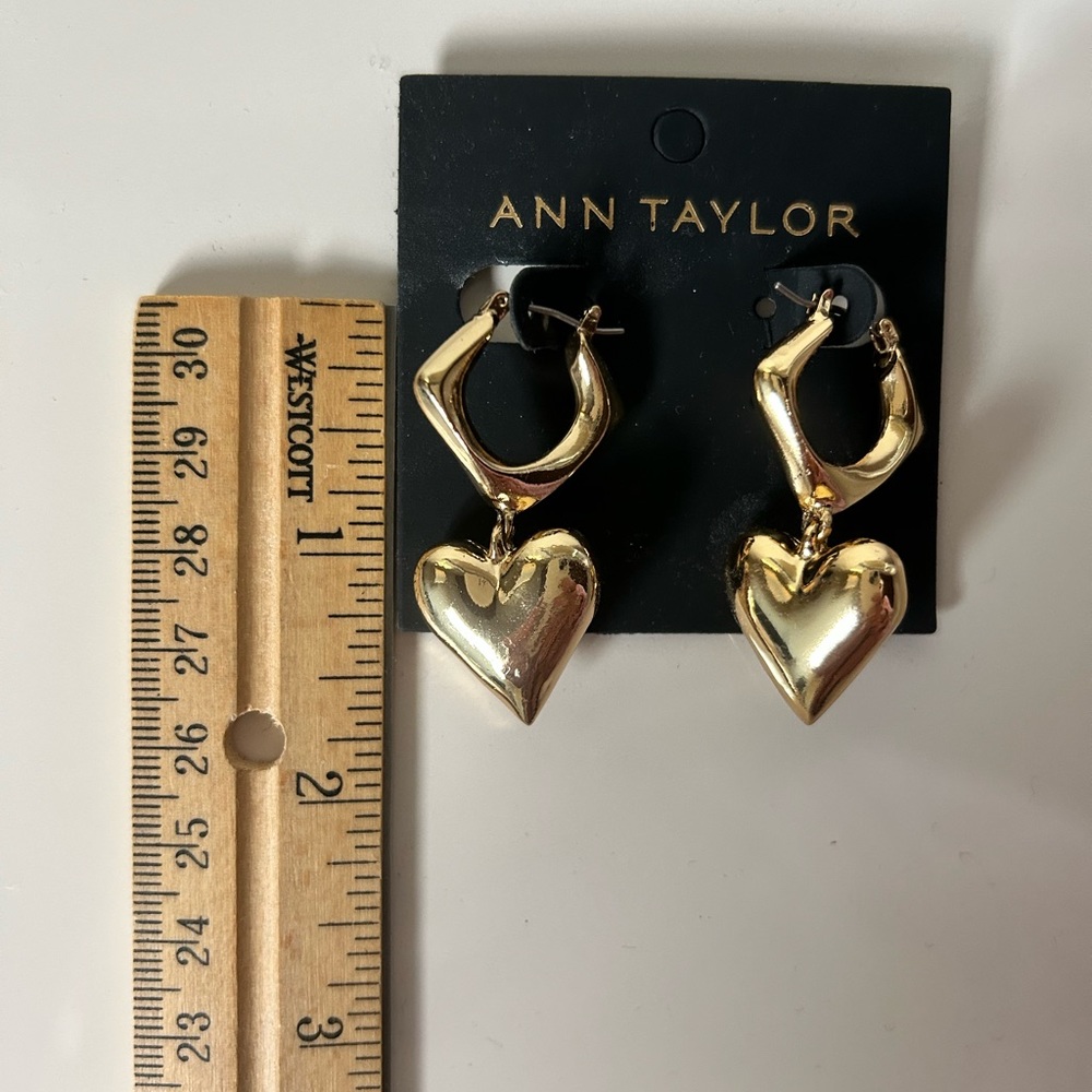 Ann Taylor Gold Heart Earrings